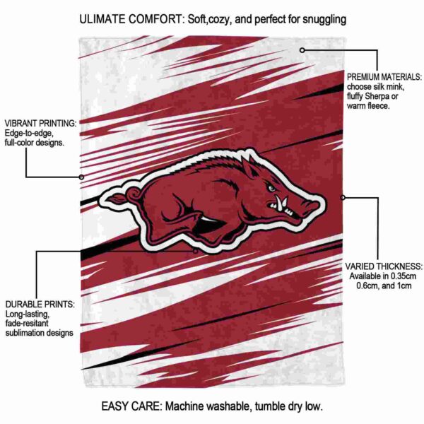 arkansas razorbacks paint streaks red white blanket new arrival