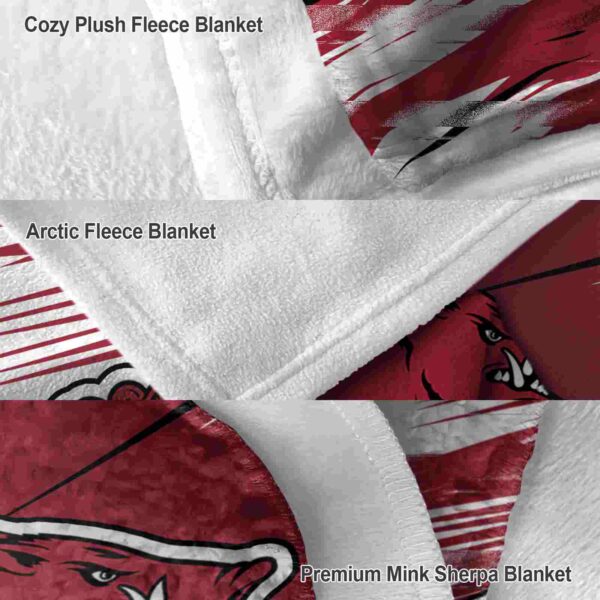 arkansas razorbacks paint streaks red white blanket premium grade