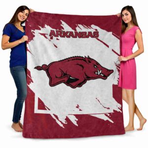 arkansas razorbacks splatter effect red blanket fashion forward
