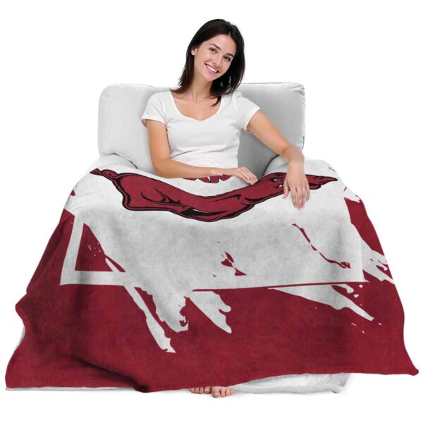 arkansas razorbacks splatter effect red blanket latest model