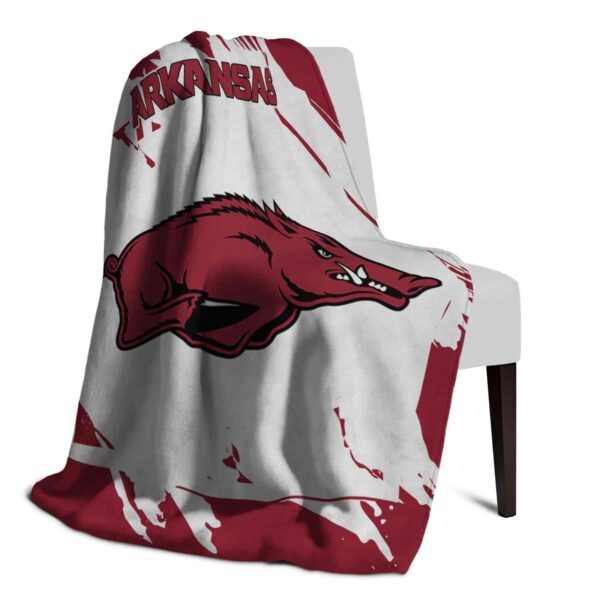arkansas razorbacks splatter effect red blanket top rated