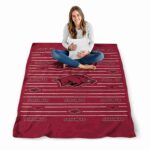 arkansas razorbacks striped pattern red blanket high quality