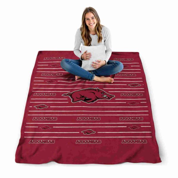 arkansas razorbacks striped pattern red blanket high quality