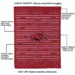 arkansas razorbacks striped pattern red blanket new arrival