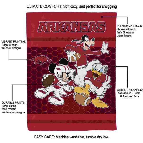arkansas razorbacks three musketeers red blanket new arrival