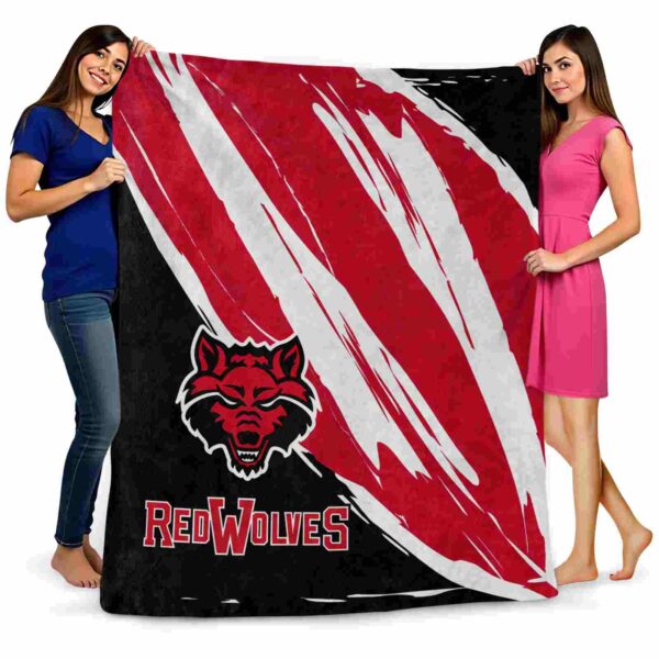 arkansas state red wolves brushstrokes scarlet white blanket fashion forward