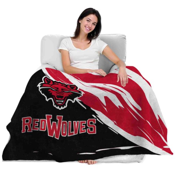 arkansas state red wolves brushstrokes scarlet white blanket latest model