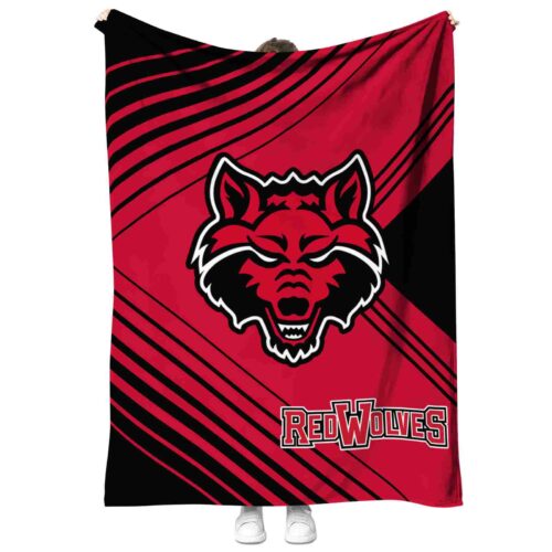 arkansas state red wolves diagonal stripes scarlet blanket best selling