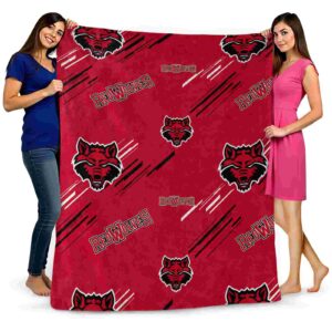 arkansas state red wolves fan spirit scarlet blanket fashion forward