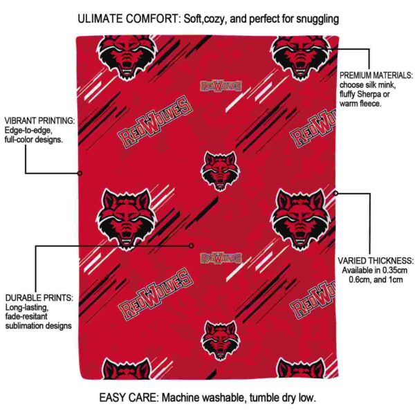 arkansas state red wolves fan spirit scarlet blanket new arrival