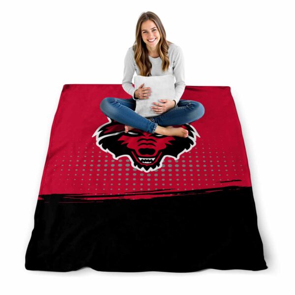 arkansas state red wolves gradient dots scarlet blanket high quality