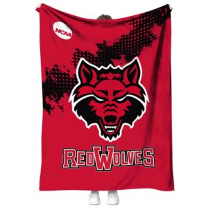 arkansas state red wolves grunge texture scarlet blanket best selling