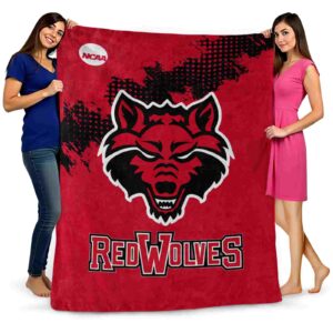 arkansas state red wolves grunge texture scarlet blanket fashion forward