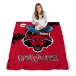 arkansas state red wolves grunge texture scarlet blanket high quality