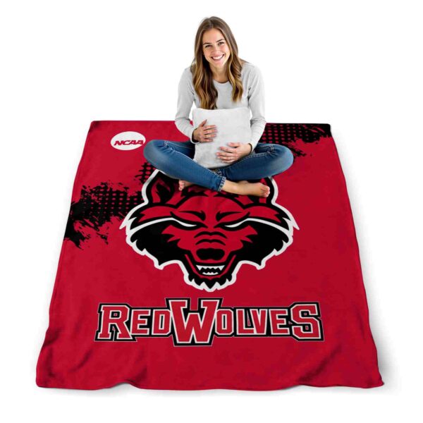 arkansas state red wolves grunge texture scarlet blanket high quality
