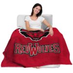 arkansas state red wolves grunge texture scarlet blanket latest model