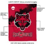 arkansas state red wolves grunge texture scarlet blanket new arrival