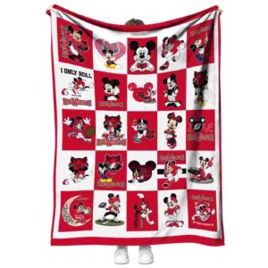 arkansas state red wolves mickey minnie scarlet white blanket best selling