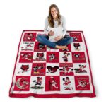 arkansas state red wolves mickey minnie scarlet white blanket high quality