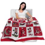 arkansas state red wolves mickey minnie scarlet white blanket latest model