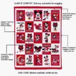 arkansas state red wolves mickey minnie scarlet white blanket new arrival