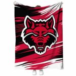 arkansas state red wolves paint streaks scarlet white blanket best selling
