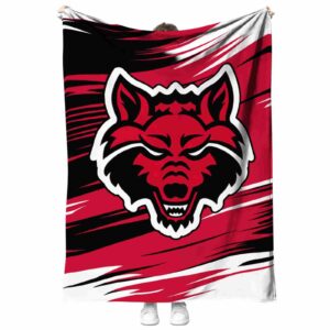 arkansas state red wolves paint streaks scarlet white blanket best selling