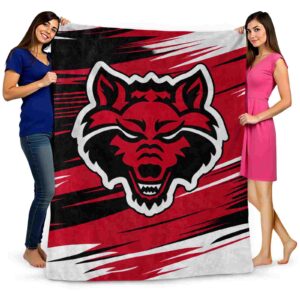 arkansas state red wolves paint streaks scarlet white blanket fashion forward
