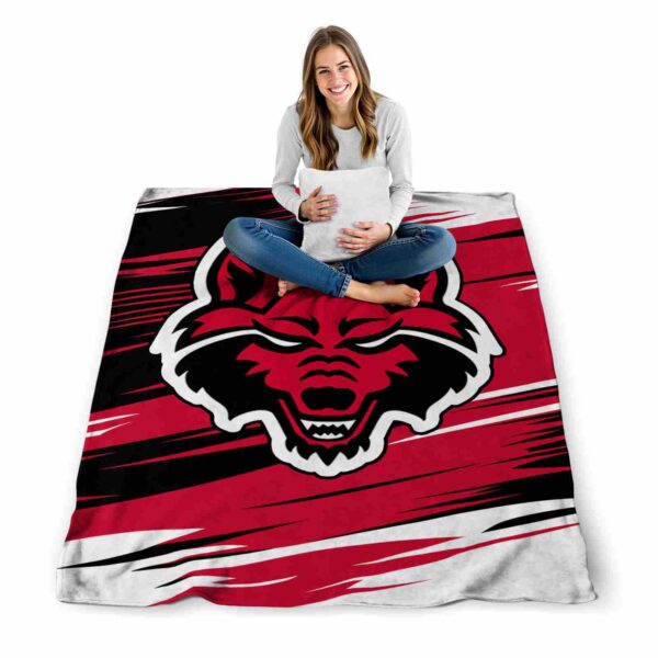 arkansas state red wolves paint streaks scarlet white blanket high quality