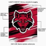 arkansas state red wolves paint streaks scarlet white blanket new arrival
