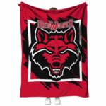 arkansas state red wolves splatter effect scarlet blanket best selling