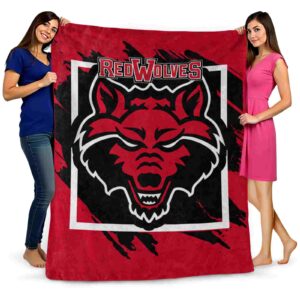 arkansas state red wolves splatter effect scarlet blanket fashion forward