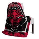 arkansas state red wolves splatter effect scarlet blanket best selling