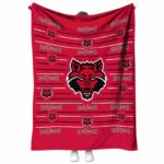arkansas state red wolves striped pattern scarlet blanket best selling