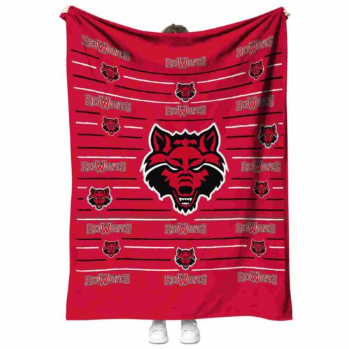 arkansas state red wolves striped pattern scarlet blanket best selling
