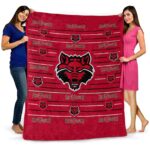 arkansas state red wolves striped pattern scarlet blanket best selling