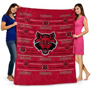 arkansas state red wolves striped pattern scarlet blanket fashion forward