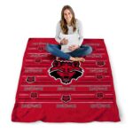 arkansas state red wolves striped pattern scarlet blanket best selling