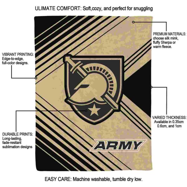 army black knights diagonal stripes gold blanket new arrival