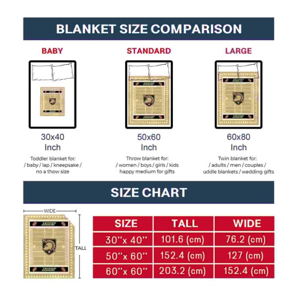 army black knights football field gold blanket trendy