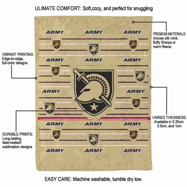 army black knights striped pattern gold blanket new arrival