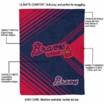 atlanta braves diagonal stripes navy blanket best selling