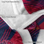 atlanta braves diagonal stripes navy blanket best selling