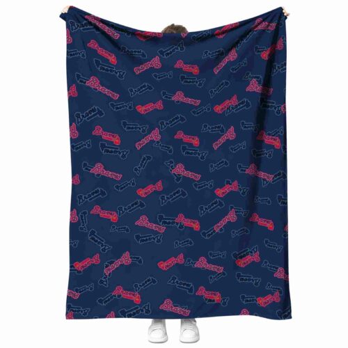 atlanta braves diehard fans navy blanket best selling