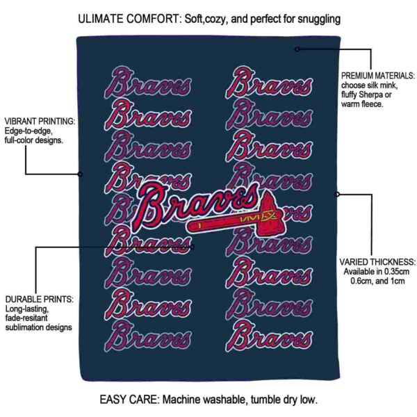 atlanta braves fan pride navy blanket new arrival