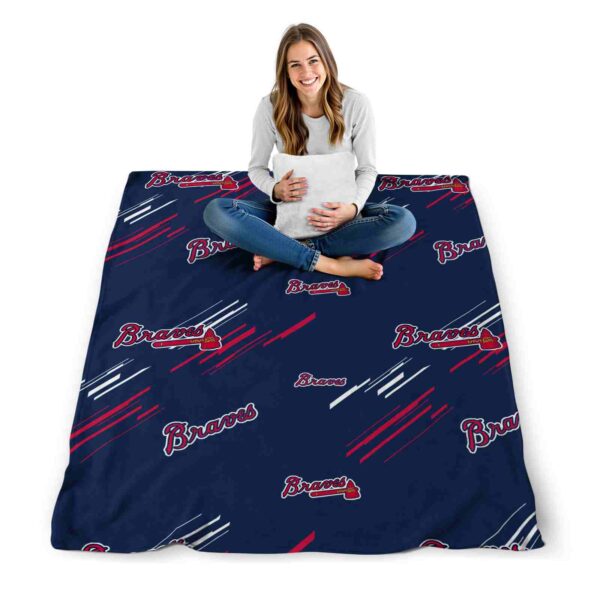 atlanta braves fan spirit navy blanket high quality