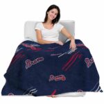 atlanta braves fan spirit navy blanket latest model