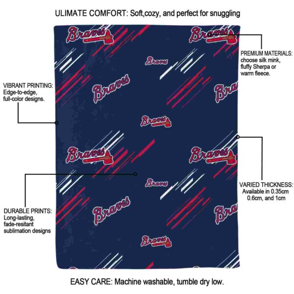 atlanta braves fan spirit navy blanket new arrival