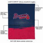 atlanta braves gradient dots navy blanket best selling
