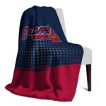 atlanta braves gradient dots navy blanket best selling